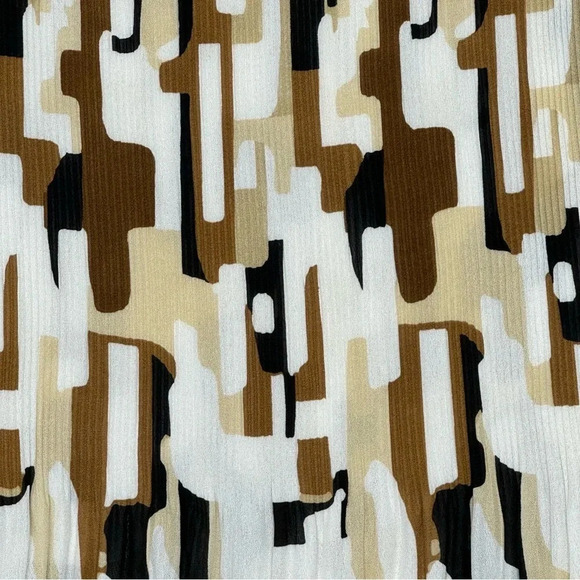 Essentials By Milano 2X Tank Top Shirt Brown Abstract Sleeveless Scoop Neck - Picture 2 of 5